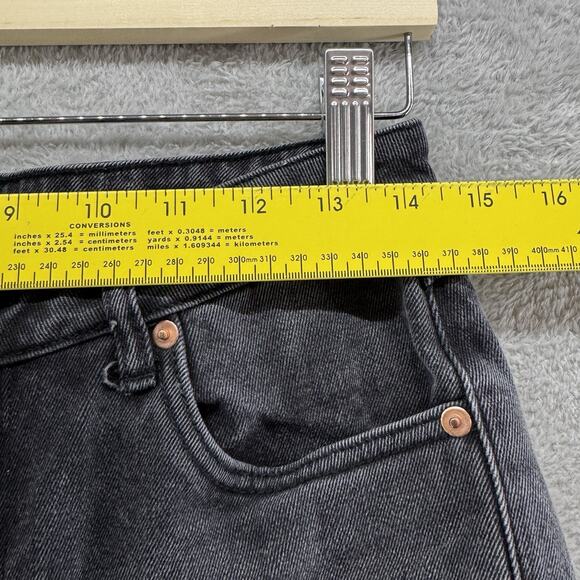 Avec Les Filles Jeans Women 28 Black Charcoal Wash High Rise Straight Distressed - Picture 9 of 14